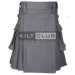 Gray Wool Utility Kilt