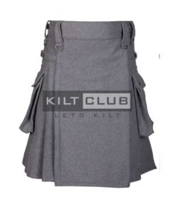Gray Wool Utility Kilt
