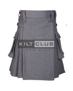 Gray Wool Utility Kilt