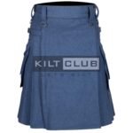 Lovat Blue Wool Utility Kilt