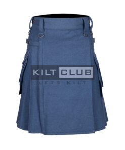 Lovat Blue Wool Utility Kilt