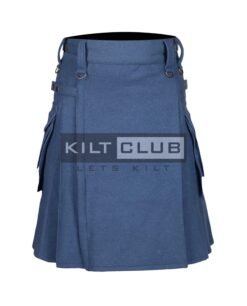 Lovat Blue Wool Utility Kilt