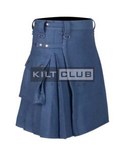 Alternative view of Lovat Blue Wool Utility Kilt
