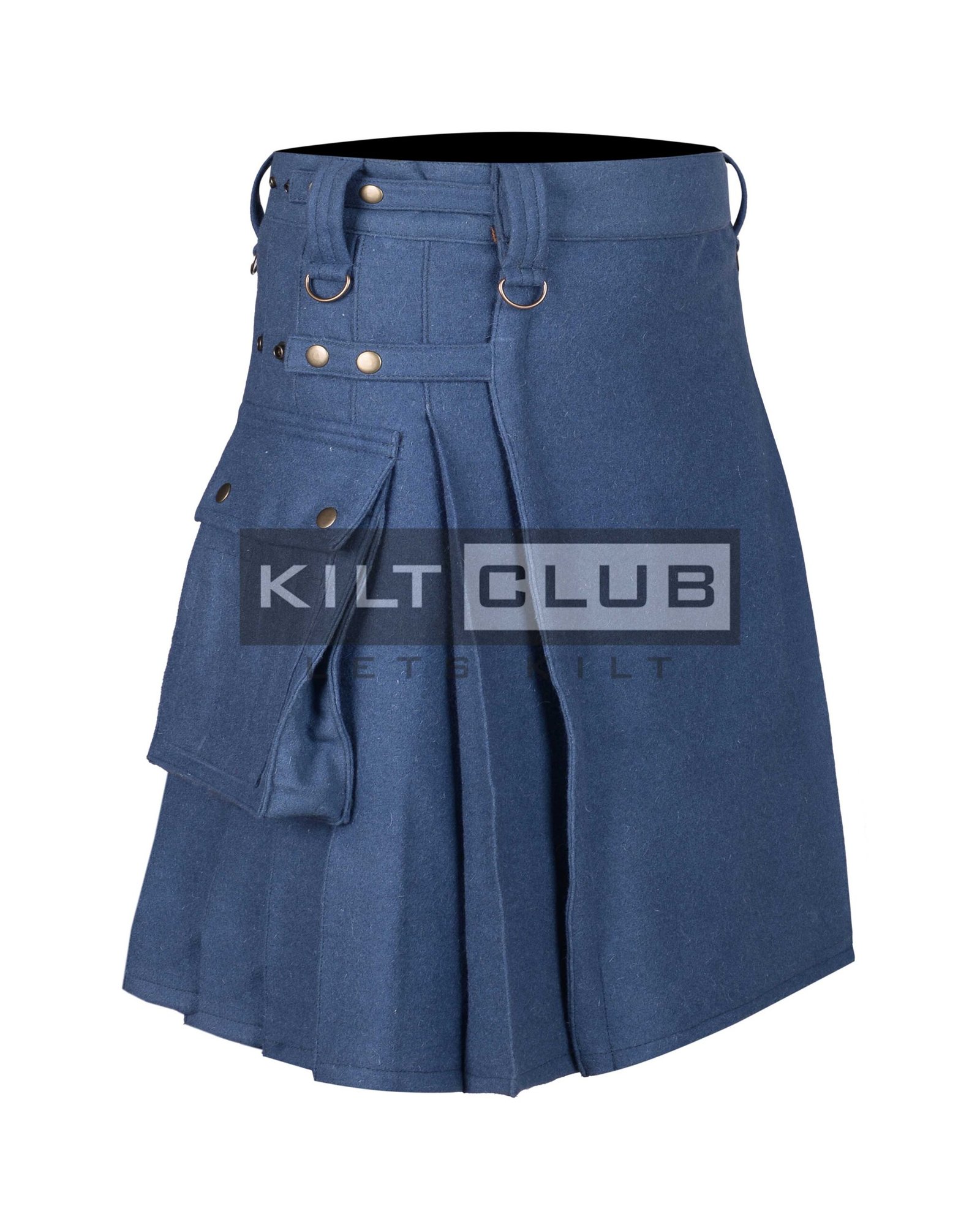 Lovat Blue Wool Utility Kilt - Image 2