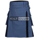 Smoking Lovat Blue & Black Wool Hybrid Kilt