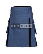 Smoking Lovat Blue & Black Wool Hybrid Kilt