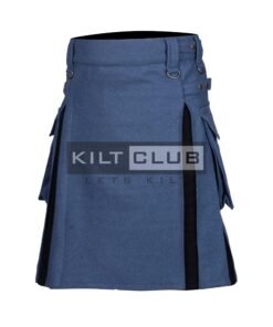 Smoking Lovat Blue & Black Wool Hybrid Kilt
