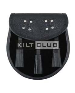 Solid Black Tartan Sporran