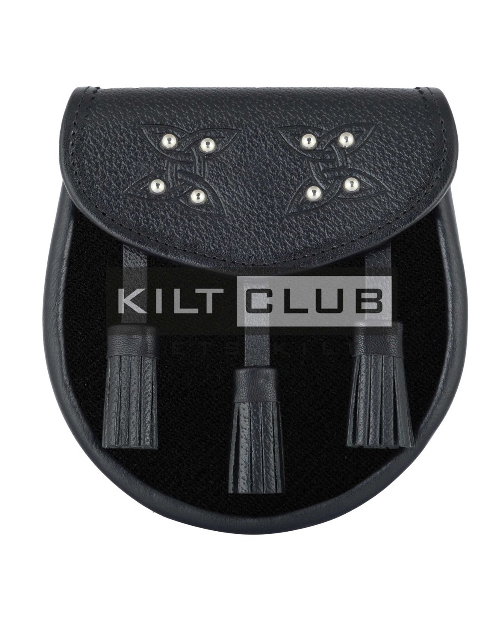 Solid Black Tartan Sporran