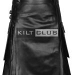 Black Leather Utility Kilt