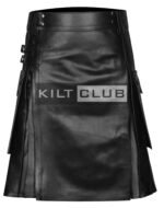 Black Leather Utility Kilt