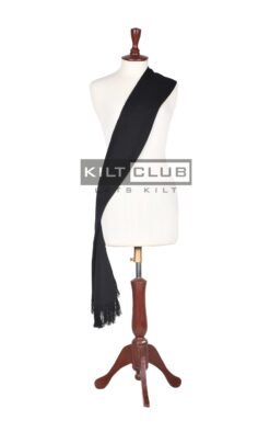 Women Tartan Solid Black Sashes
