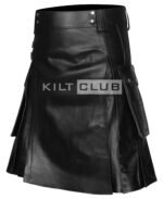 Black Leather Utility Kilt - Image 2