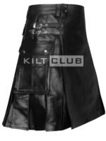 Black Leather Utility Kilt - Image 3