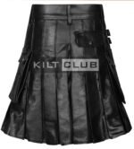 Black Leather Utility Kilt - Image 4