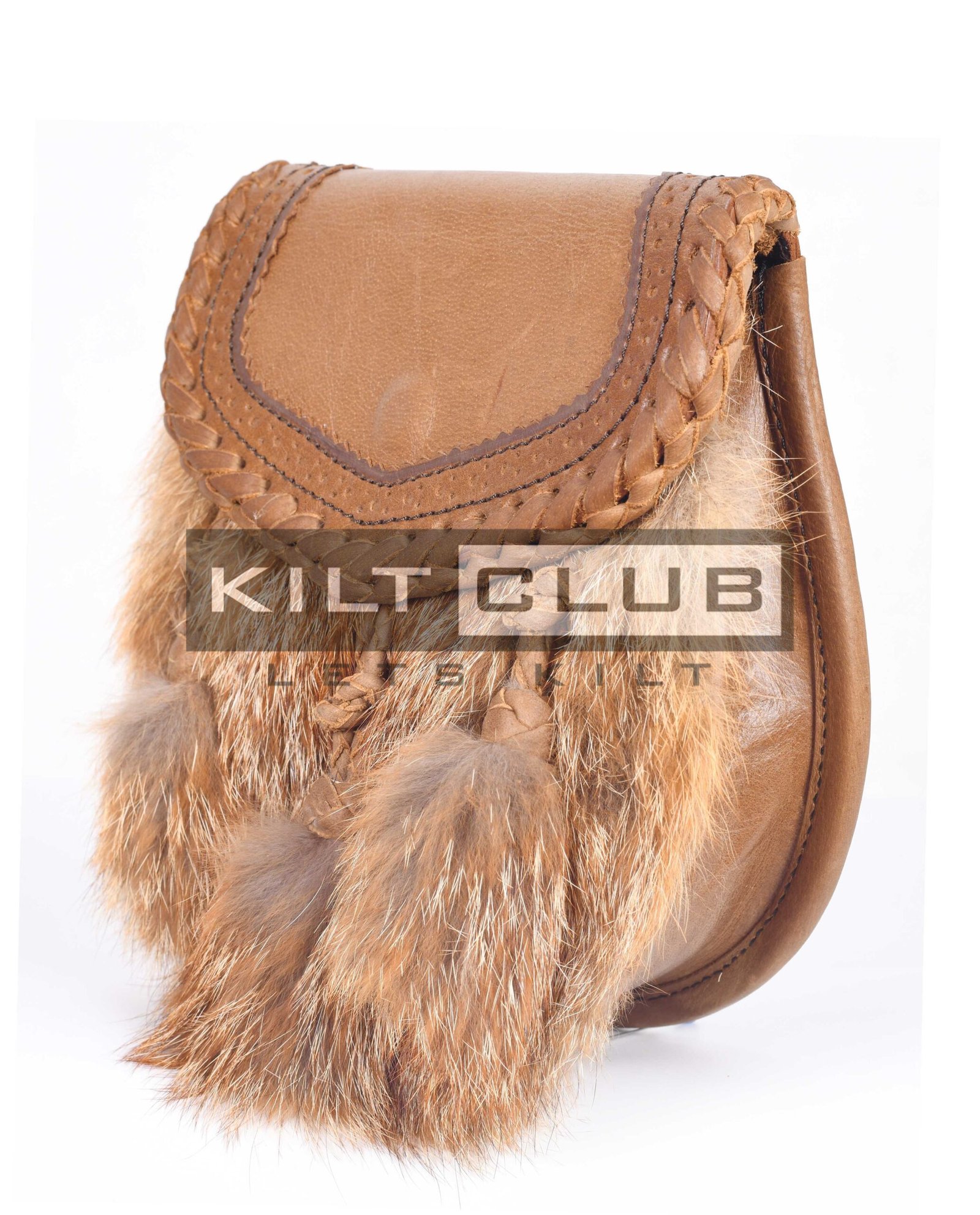 Brown Leather Real Fur Sami Dress Sporran - Image 2