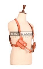 Men’s Vintage Brown Leather Shoulder Holster Rig - Image 2