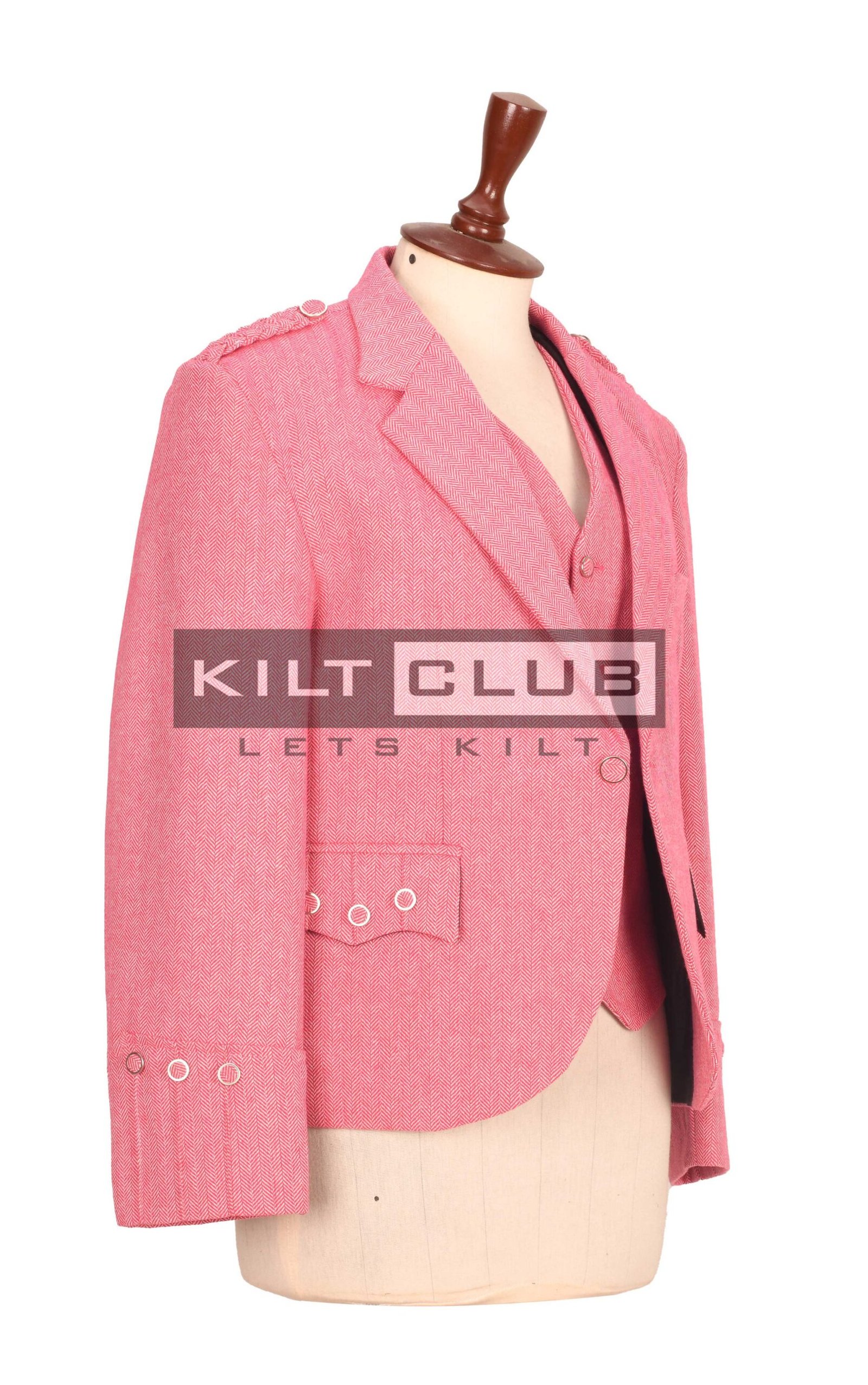 Women's Pink Tweed Jacket and waistcoat - Image 2