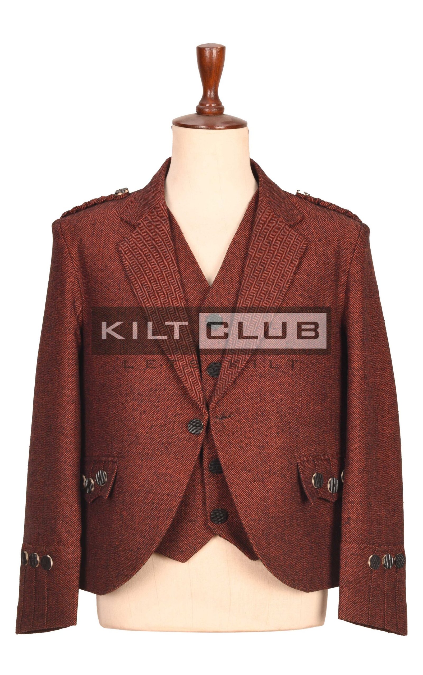 Men’s Maroon Herringbone Blazer Jackets and Waistcoat