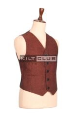 Men’s Maroon Tweed Jacket and Waistcoat - Image 3
