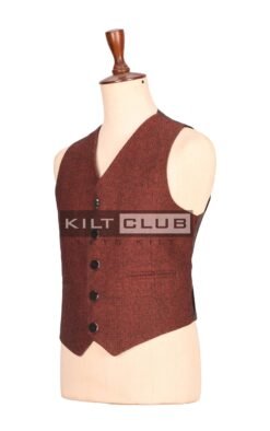 Alternative view of Men’s Maroon Tweed Jacket and Waistcoat