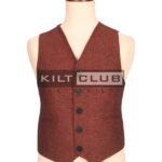 Men’s Maroon Tweed Jacket and Waistcoat