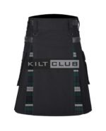 Black Watch Tartan Black Cotton Hybrid Utility Kilt