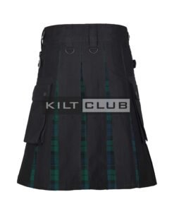 Black Watch Tartan Black Cotton Hybrid Utility Kilt