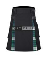 Black Watch Tartan Black Cotton Hybrid Utility Kilt