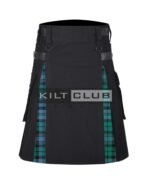 Black Watch Tartan Black Cotton Hybrid Utility Kilt